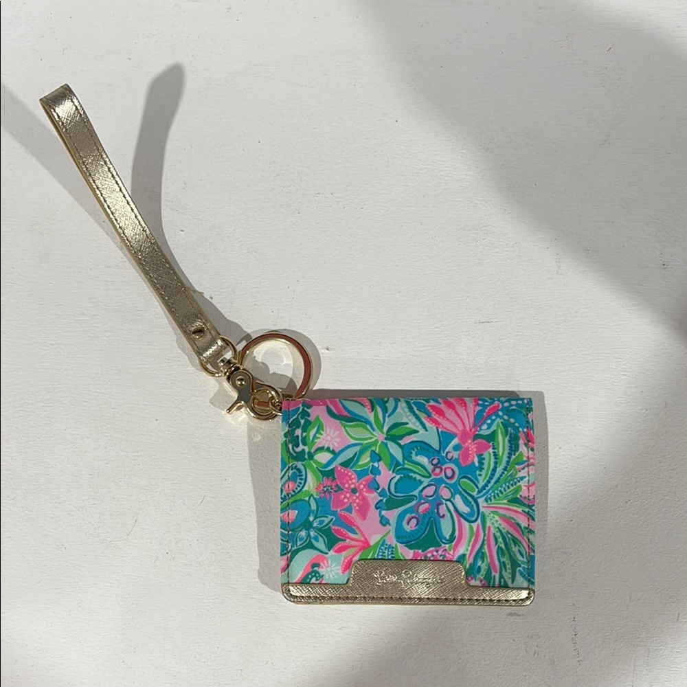 Lilly Pulitzer Gold and Pink Key Card Holder